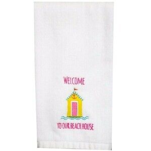 Traditions Summer Hand Towels Set of 2 Embroidered Welcome to Our Beach House